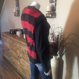 Lucky Brand Black & Red Plaid Button down Jacket